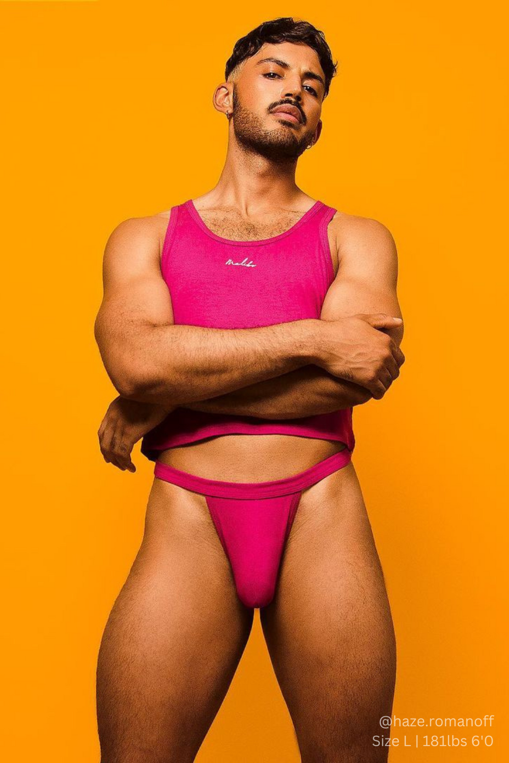 Débardeur court côtelé Dreamy Muscle Fit - Rose foncé