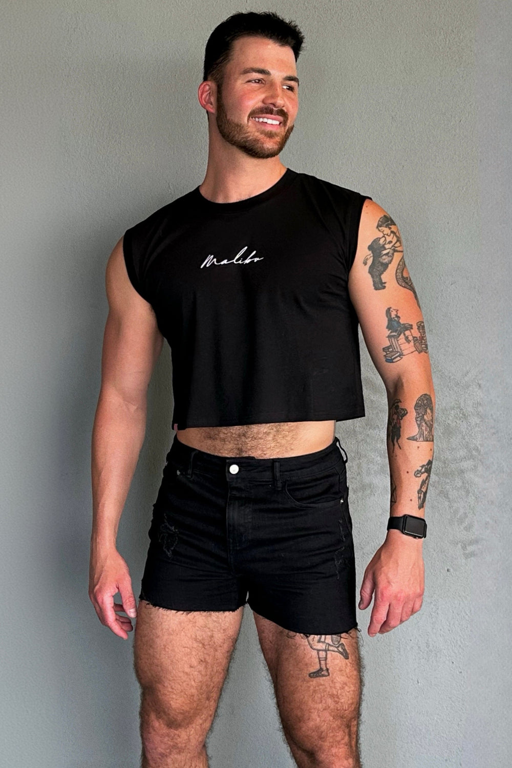 Camiseta de tirantes ajustada Escapism - Logotipo JJ en blanco y negro