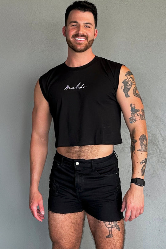 Camiseta de tirantes ajustada Escapism - Logotipo JJ en blanco y negro