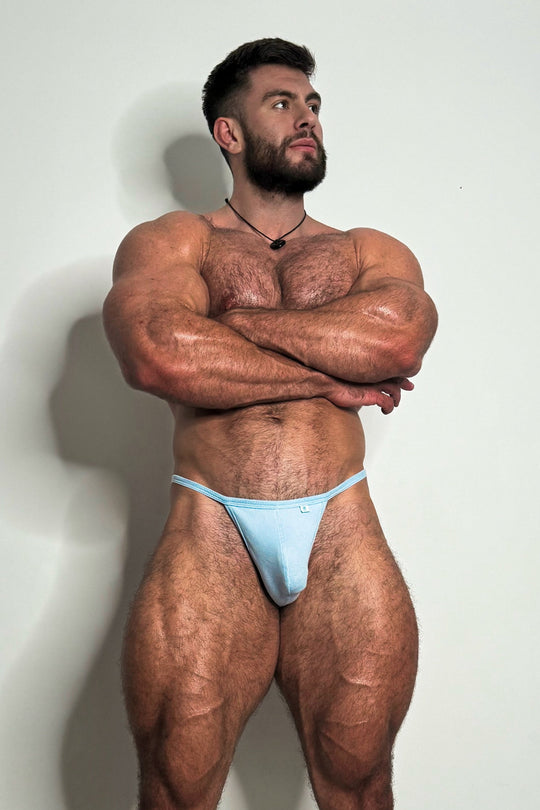 Tanga clásica acanalada - Azul Ártico
