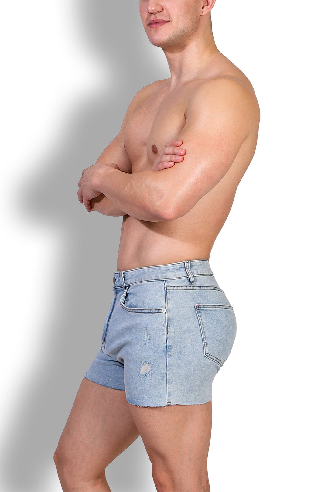 Shorts vaqueros cortos Rockstar de 6,35 cm con corte sin rematar - Azul Capri