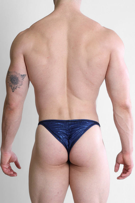 Tanga Luna Scrunch Butt - Azul Metalizado