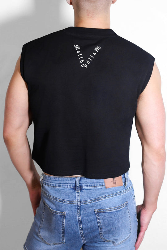 Camiseta de tirantes ajustada Escapism - Logotipo JJ en blanco y negro