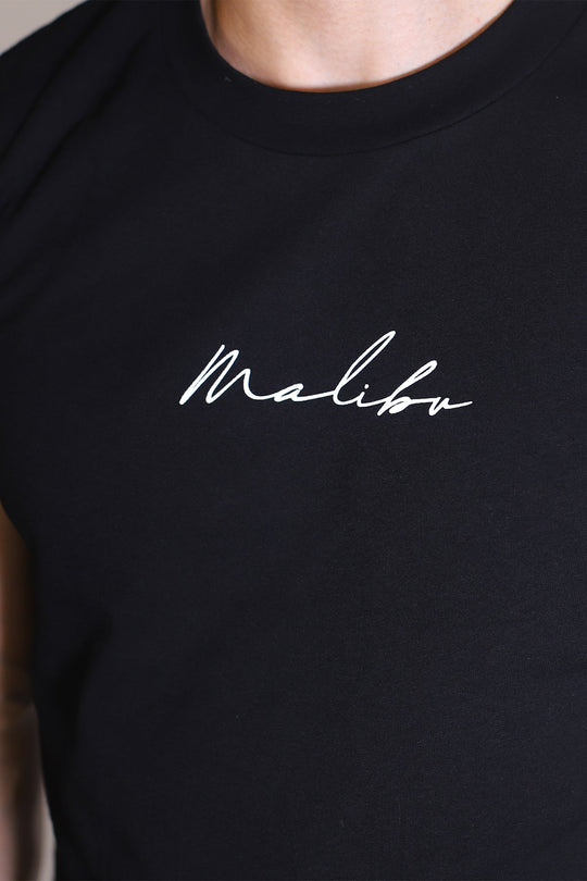 Camiseta de tirantes ajustada Escapism - Logotipo JJ en blanco y negro