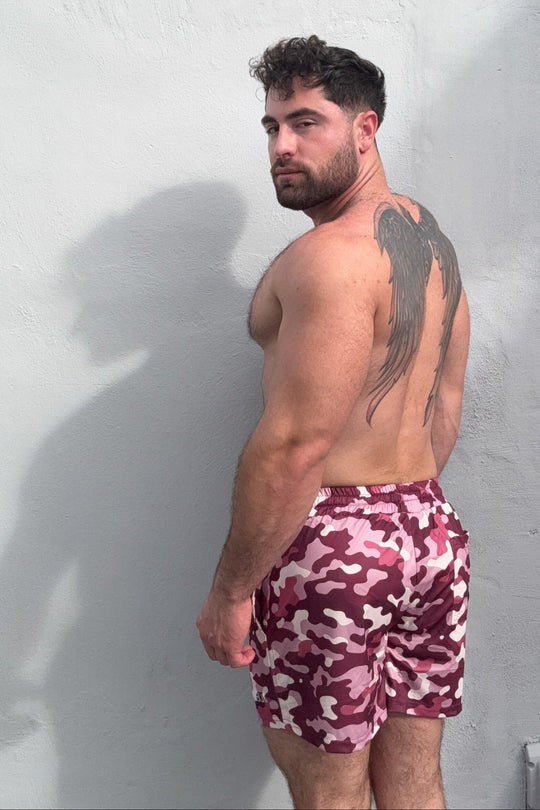 Pantalones cortos de malla de secado rápido - Camuflaje morado