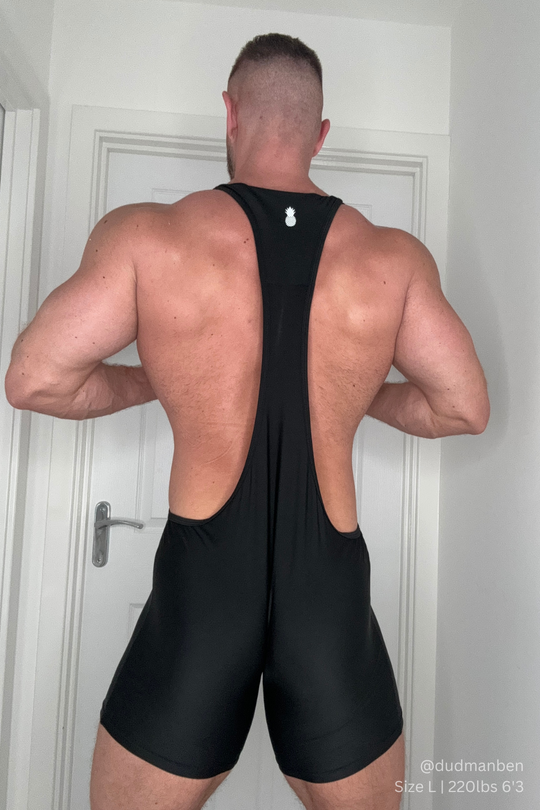 Body de lucha libre atlética para hombre - Obsidiana