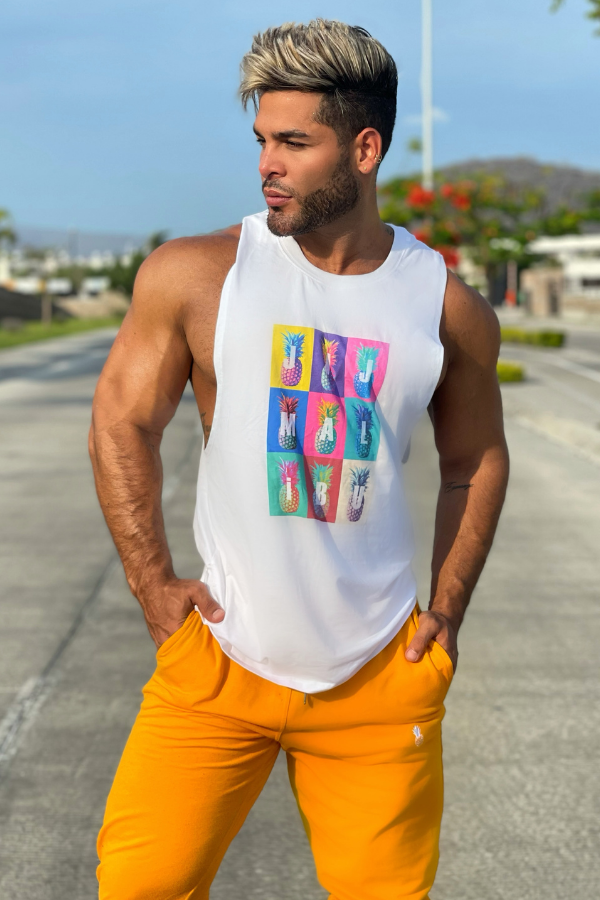 Camiseta sin mangas Bad Boy - Arte pop de piña