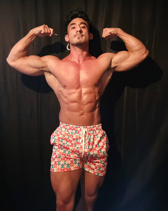Pantalones cortos de malla de secado rápido - Retro