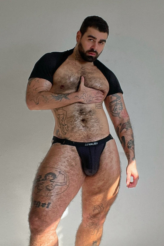 Suspensorio con hebilla en la cintura - Negro